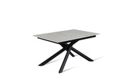 Mesa extensible cemento blanco-negro 90 cm x 140- 190 cm H. 76 cm