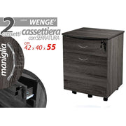 Cofra de cajones de oficina gris con cajones llave y ruedas 42 x 40 x 55 H CM CM