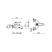 Grifo cromado para bañera Bologna