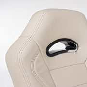 Sillón de oficina tapizado en piel Boneville Beige