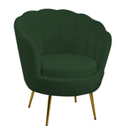Sillón de terciopelo verde tulipán cm73x72h77