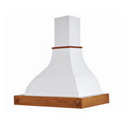 Campana de cocina rústica DIAMANTE blanca con incrustaciones color nogal estructura de madera 90 cm