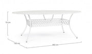 Mesa de jardín ovalada aluminio blanco 148x201 cm Ivrea