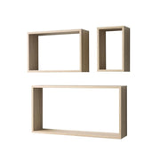 Set de 3 estantes de pared Shelvy Rec forma rectangular color roble Sonoma