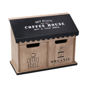 Organizador rectangular madera negra 2 cajones cm23,5x10,7h18