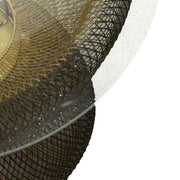 Mesa redonda de metal negro con lámpara cmø51h45