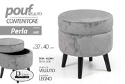 Pouf Gray Container Perla Perterable 37 x 40 H CM