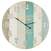 Reloj de madera blanco azul Ø 113,5 x 6 cm