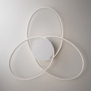 Lámpara de techo de metal blanco y aluminio con 3 LED integrados 67x h8 cm