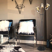 Gran lámpara de pie MDL3812 de hierro trenzado 3 luces de cristal