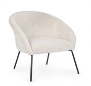 Aiko Velvet sillón de metal de terciopelo blanco 80 x 76 x 75 cm