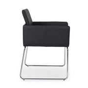 Silla con reposabrazos en símil piel Negro SIXTY 60x54x h80.5 cm