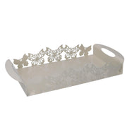 Bandeja metal crema rectangular mariposa cm41x20h6,5