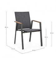 4x Sedia C-Br Cameron Antracita Gk52