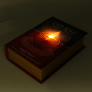 Caja de libros de piel sintética con led rectangular cm29x20h8