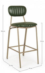 Taburete de bar vintage verde oscuro Addy 41x51x100h cm