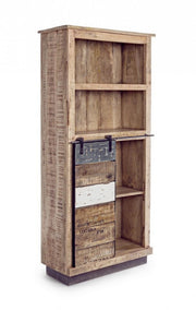 Librería 1 puerta 4 plantas Tudor madera 71 x 34 x 163 cm