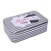 Joyero rectangular de piel sintética blanca negra cm22x14,5h6,5