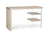 Escritorio bilbao de madera y vidrio templado 120x50x76h cm