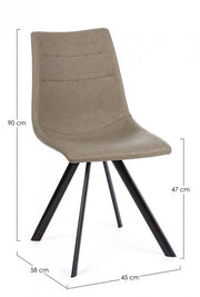 4x Sedia Alva Pu Tortora