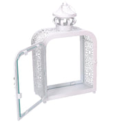 Farol de metal blanco 17x9h30,5 cm