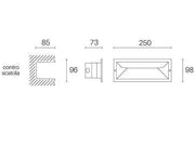 Empotrable Cerrado 12W Led 3000K línea máscara grafito