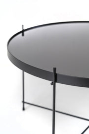 Mesa de cristal de metal negro cm 70 x 70 xh 40