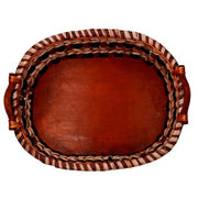 Reloj redondo de madera naranja cmø60,5x4,5