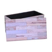 Baúl rectangular ecopiel azul claro cm76x40h41