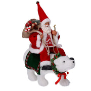 Tela Papá Noel sobre oso rojo cm30x10h36