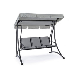 Mecedora de acero tres plazas Antracita GRELY 190x120x h185 cm