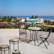 Silla de jardín de exterior en acero con cerámica abatible