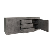 Aparador 2 puertas y 3 cajones Ocean beton gris 210x45xh.85 cm