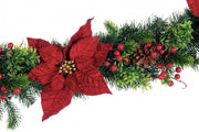 6x Boa Clásica Poinsettia Rojo H180