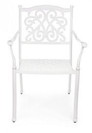 Silla de exterior Ivrea blanca con reposabrazos