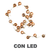 Alambre esfera cobre luz 48 led blanco calido alimentacion fija cm ø4x120