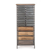 OFFICINA cómoda de acero y madera 129,5h cm