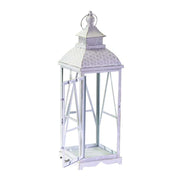 Farol madera metal blanco cuadrado 1-3 cm22,5x22,5h75,5