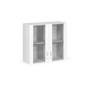 Vitrina blanca de 2 puertas en madera de melamina Al.72x80x32 cm