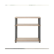 Mueble TV con 3 baldas en roble Sonoma y aluminio 60x29,5xh.57,3 cm