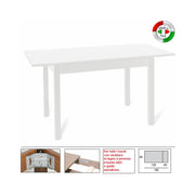 Mesa de comedor extensible de fresno blanco en madera de melamina cm 80x120 - 160