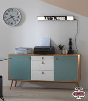 Lámpara de mesa en metal blanco 3x80x10h cm