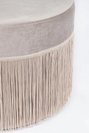 Puf Leilani efecto terciopelo gris claro D45 cm