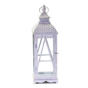 Farol madera metal blanco cuadrado 1-3 cm22,5x22,5h75,5