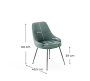 Silla en microfibra 48.5cm x 49.5cm H. 80cm