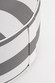Puf Hinchable Rayas Blanco-Gris