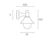 Pequeño aplique inferior E27 linea soda negra