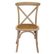 Silla apilable cruz madera natural 51x55x46,5 - 89h cm
