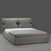 Cama doble contenedor Grenoble en ecopiel gris