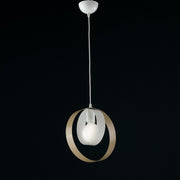 Lámpara colgante de hierro Tortora blanco una luz 25x h27 cm